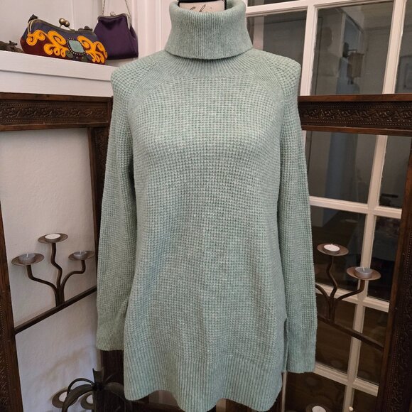 Ann Taylor Loft Waffle-Knit Turtleneck Tunic, Sz M to L - Picture 1 of 8